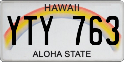 HI license plate YTY763