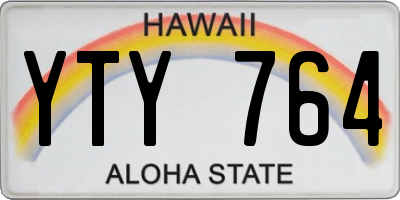 HI license plate YTY764