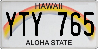 HI license plate YTY765