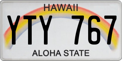 HI license plate YTY767