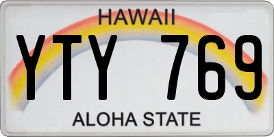 HI license plate YTY769