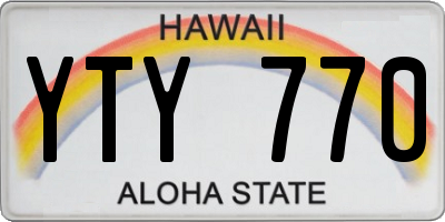 HI license plate YTY770