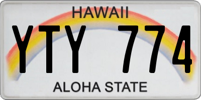 HI license plate YTY774