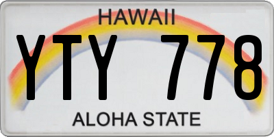 HI license plate YTY778