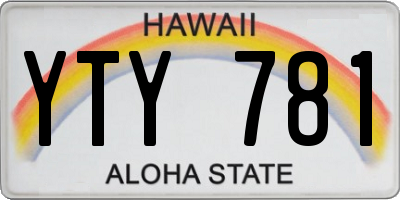 HI license plate YTY781