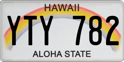 HI license plate YTY782