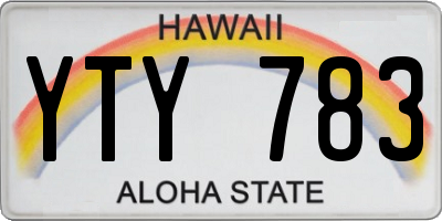 HI license plate YTY783