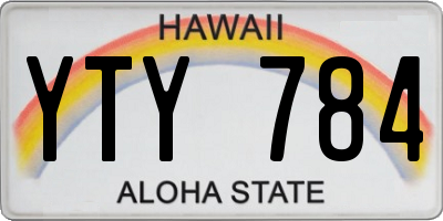 HI license plate YTY784