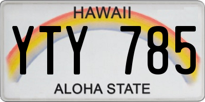HI license plate YTY785