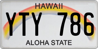 HI license plate YTY786