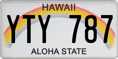HI license plate YTY787