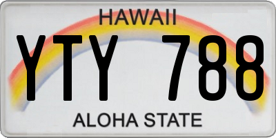 HI license plate YTY788