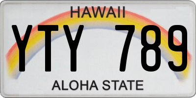 HI license plate YTY789