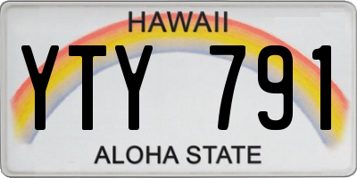 HI license plate YTY791