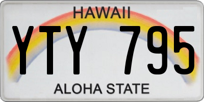 HI license plate YTY795