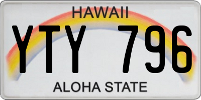 HI license plate YTY796