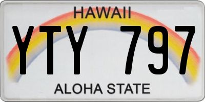 HI license plate YTY797