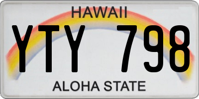 HI license plate YTY798