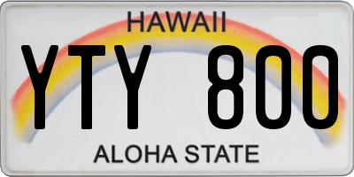 HI license plate YTY800