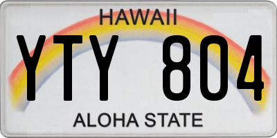 HI license plate YTY804