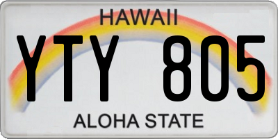 HI license plate YTY805