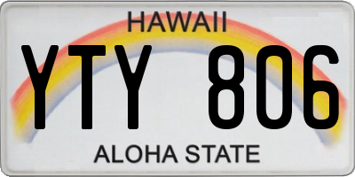 HI license plate YTY806