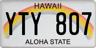 HI license plate YTY807