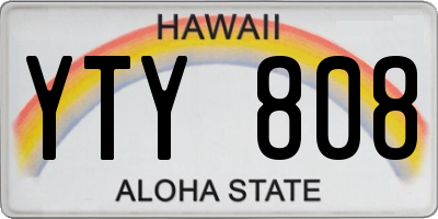 HI license plate YTY808