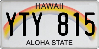 HI license plate YTY815