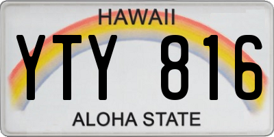 HI license plate YTY816