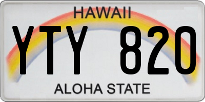 HI license plate YTY820