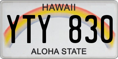 HI license plate YTY830