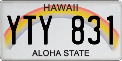 HI license plate YTY831