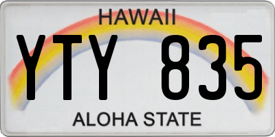 HI license plate YTY835