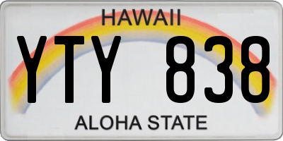 HI license plate YTY838