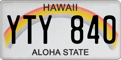 HI license plate YTY840