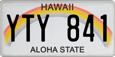 HI license plate YTY841