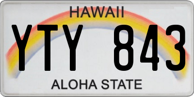 HI license plate YTY843