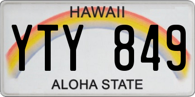HI license plate YTY849