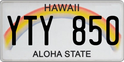 HI license plate YTY850