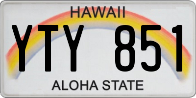 HI license plate YTY851