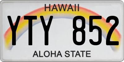HI license plate YTY852