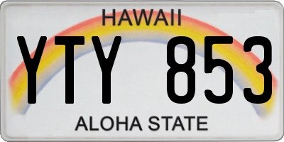 HI license plate YTY853