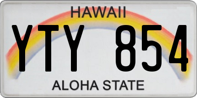 HI license plate YTY854