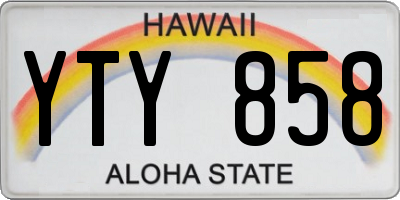 HI license plate YTY858