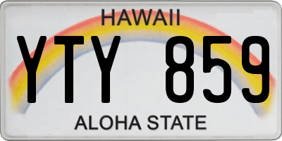 HI license plate YTY859