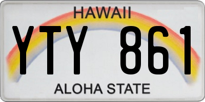 HI license plate YTY861