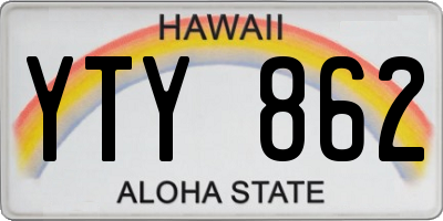 HI license plate YTY862