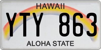 HI license plate YTY863