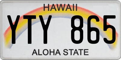 HI license plate YTY865